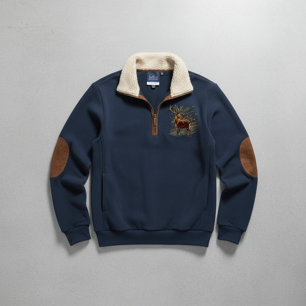 Herren Fleece Sweatshirt mit Reißverschluss | Weihnachten