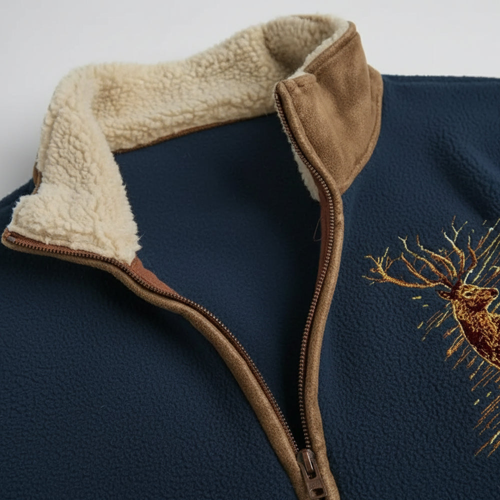 Herren Fleece Sweatshirt mit Reißverschluss | Weihnachten