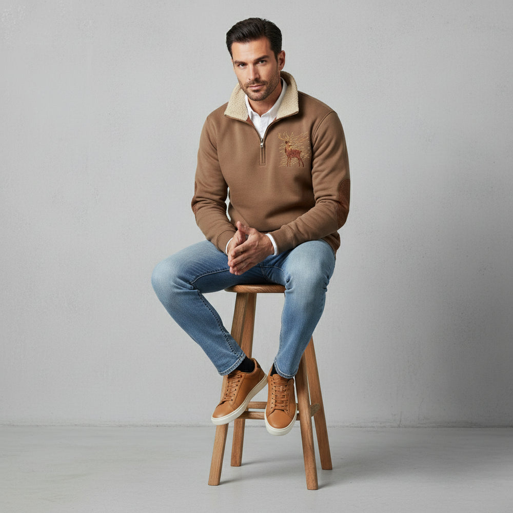 Herren Fleece Sweatshirt mit Reißverschluss | Weihnachten