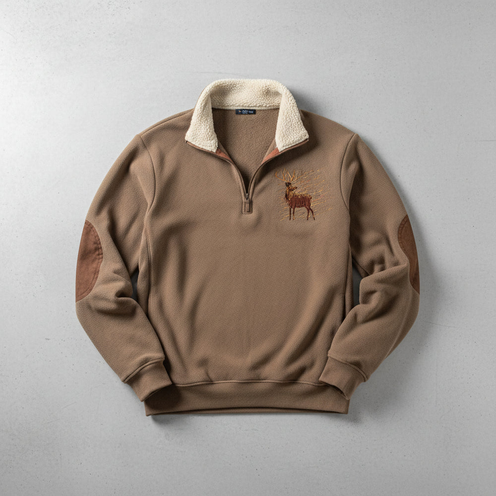 Herren Fleece Sweatshirt mit Reißverschluss | Weihnachten