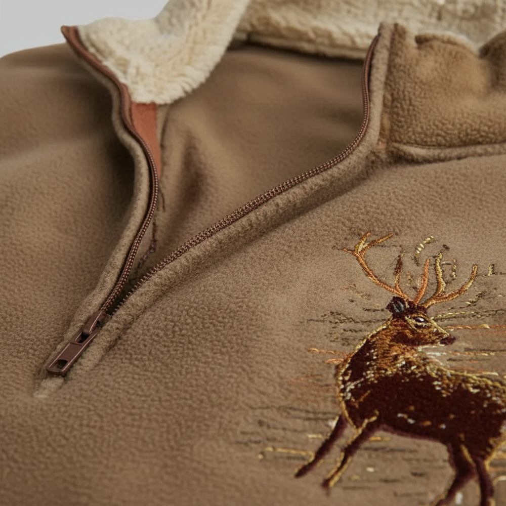 Herren Fleece Sweatshirt mit Reißverschluss | Weihnachten