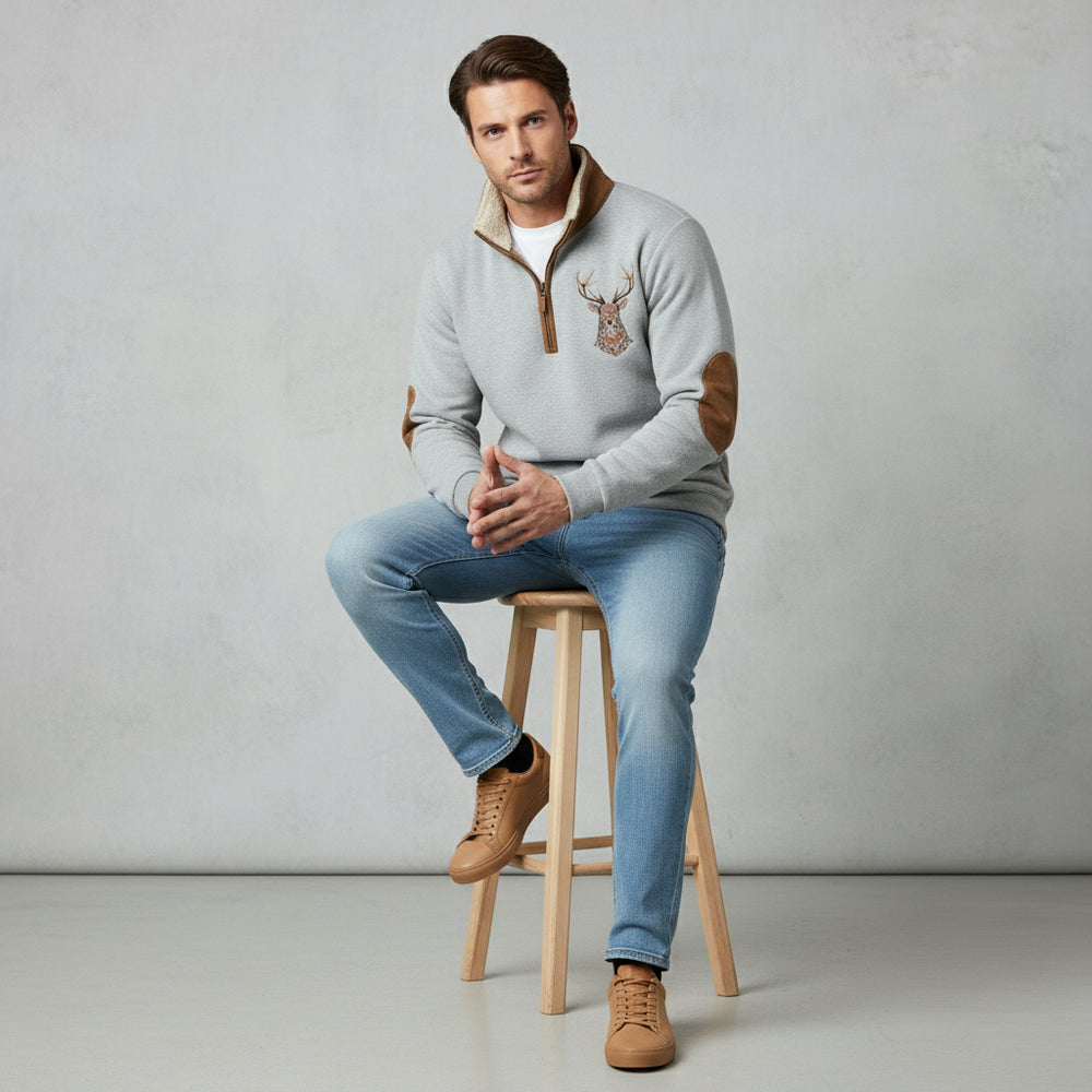 Herren Fleece Sweatshirt mit Reißverschluss | Weihnachten