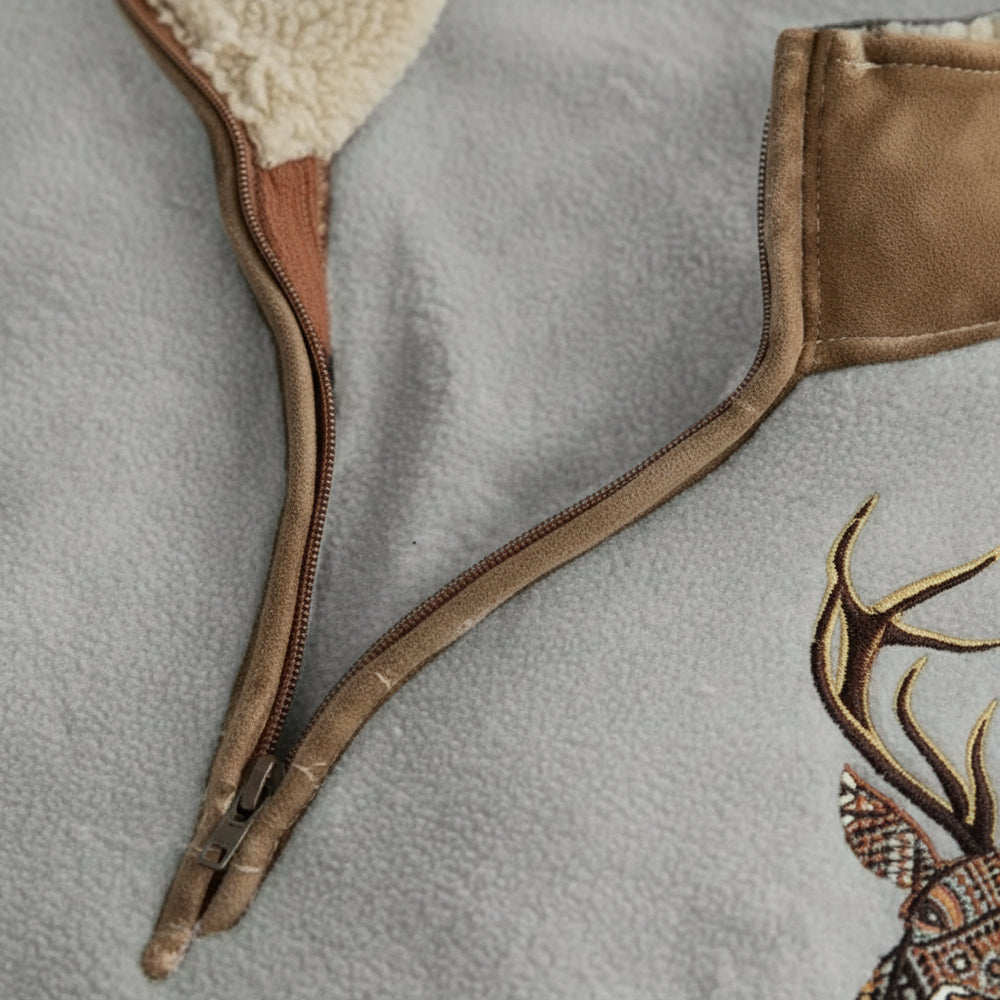 Herren Fleece Sweatshirt mit Reißverschluss | Weihnachten