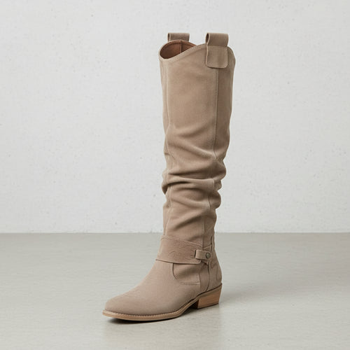 Damen Langschaft Stiefel | Wildleder | Flacher Absatz | Herbst