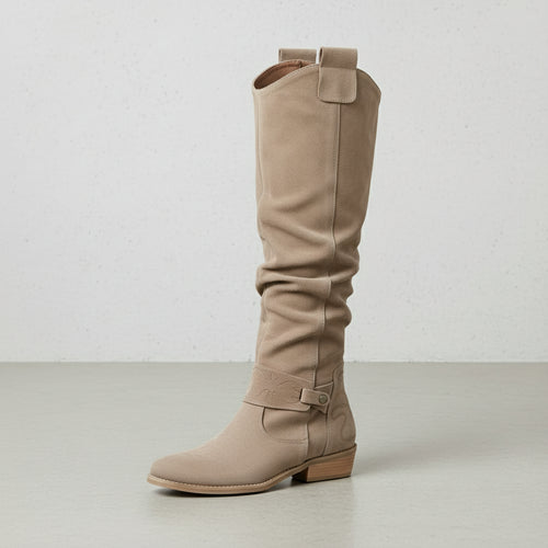 Damen Langschaft Stiefel | Wildleder | Flacher Absatz | Herbst