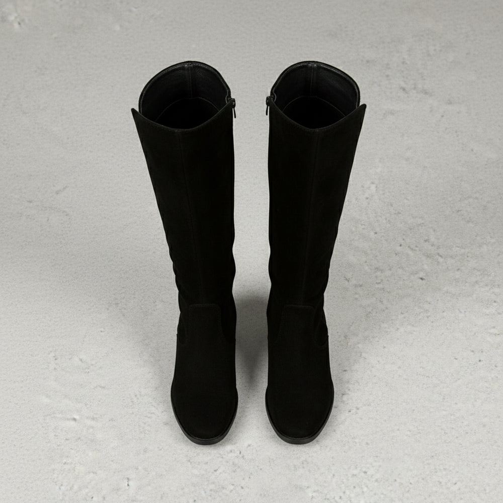 Damen Langschaft Stiefel | Wildleder | Flacher Absatz | Herbst