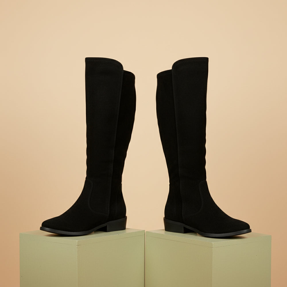 Damen Langschaft Stiefel | Wildleder | Flacher Absatz | Herbst