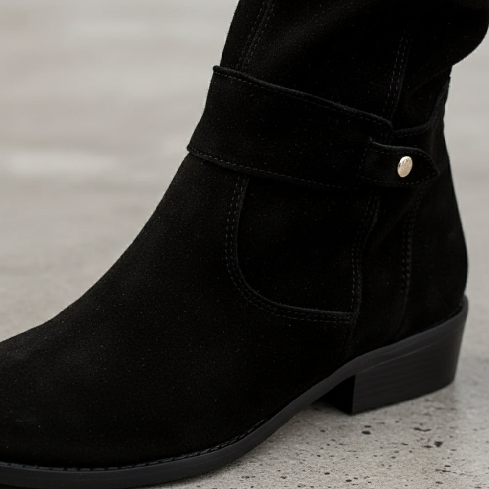 Damen Langschaft Stiefel | Wildleder | Flacher Absatz | Herbst