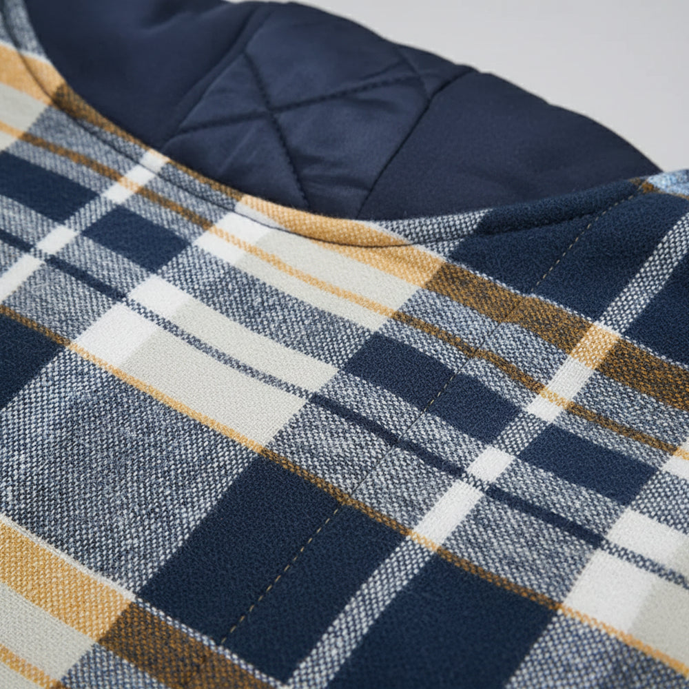 Herren Flanell Hemdjacke mit Kapuze | Kariert | Winter