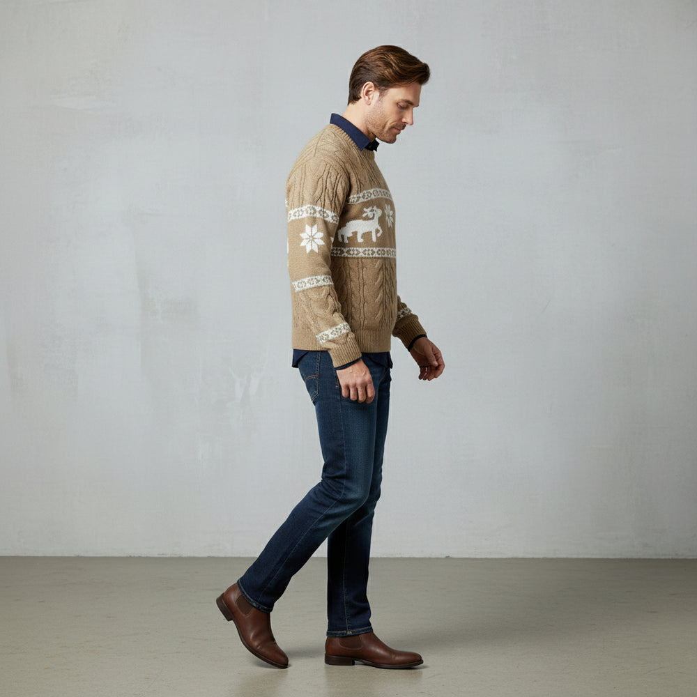 Eleganter Herren Kaschmir Pullover | Weihnachts-Kollektion Winter