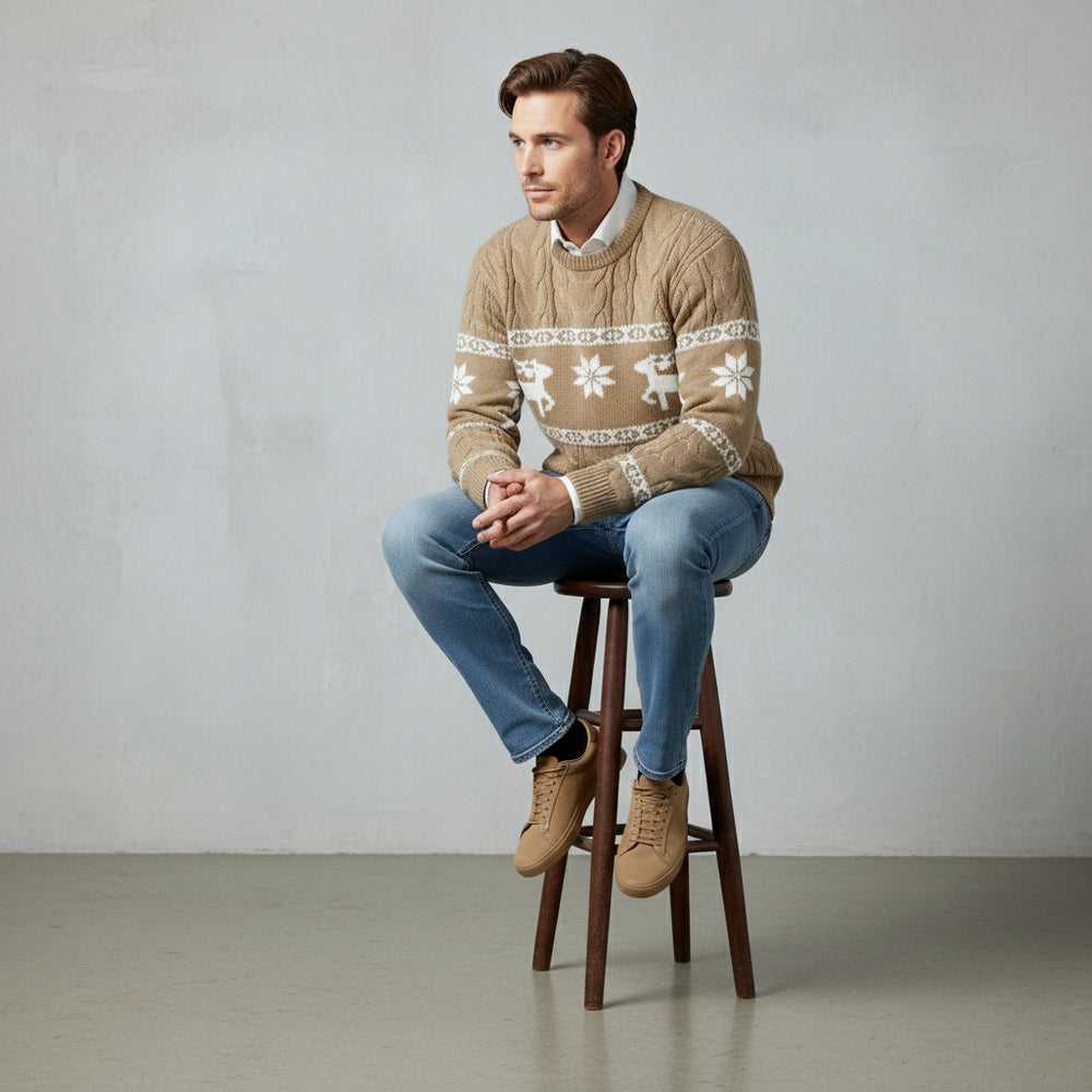 Eleganter Herren Kaschmir Pullover | Weihnachts-Kollektion Winter