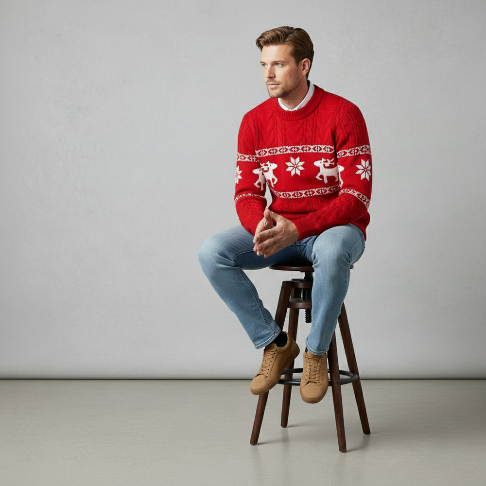 Eleganter Herren Kaschmir Pullover | Weihnachts-Kollektion Winter