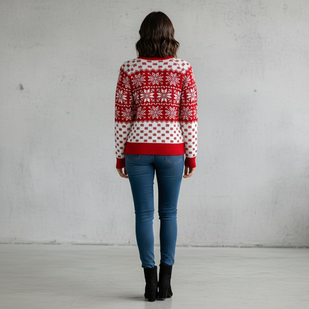 Kuscheliger Damen Rundhals-Weihnachtspullover