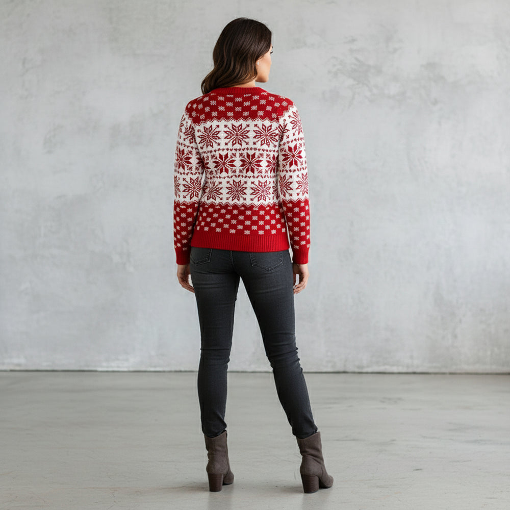 Kuscheliger Damen Rundhals-Weihnachtspullover