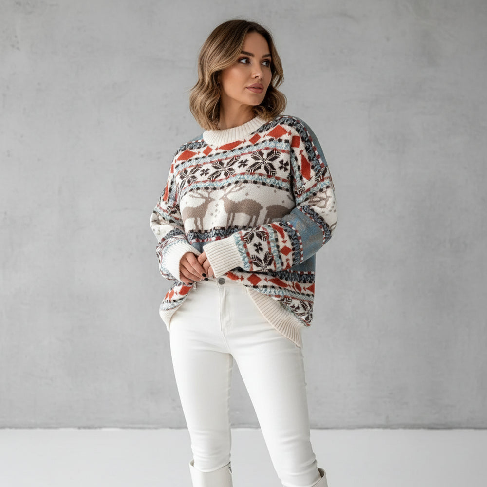 Gemusterter Damen Weihnachtspullover – Kuschelig & Warm