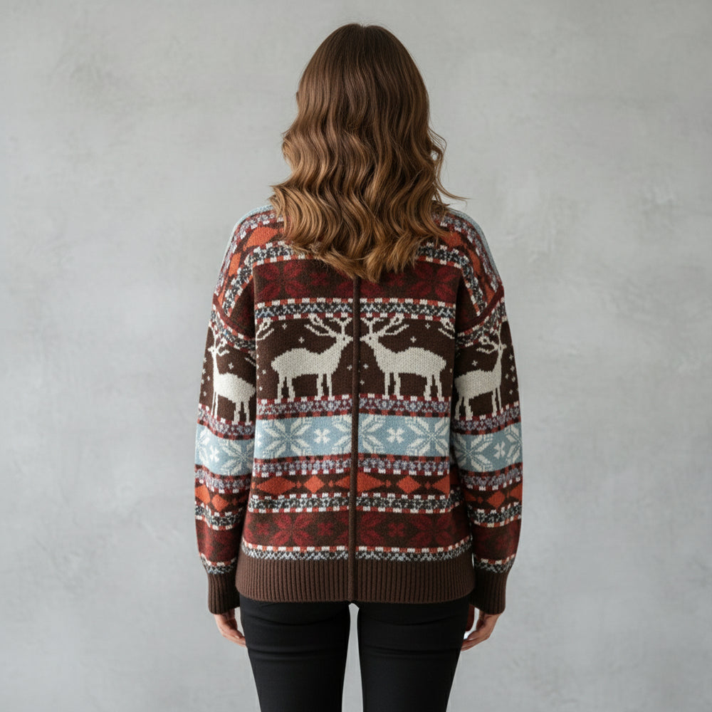 Gemusterter Damen Weihnachtspullover – Kuschelig & Warm