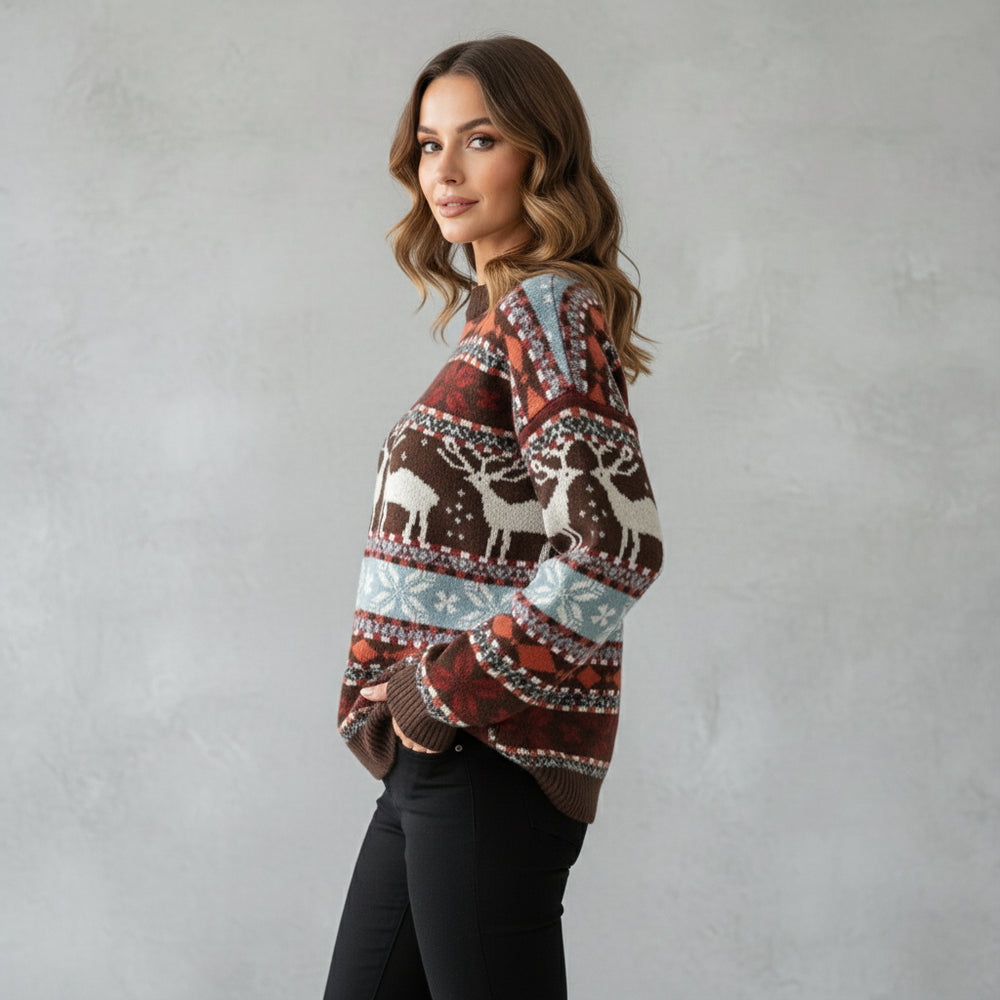 Gemusterter Damen Weihnachtspullover – Kuschelig & Warm