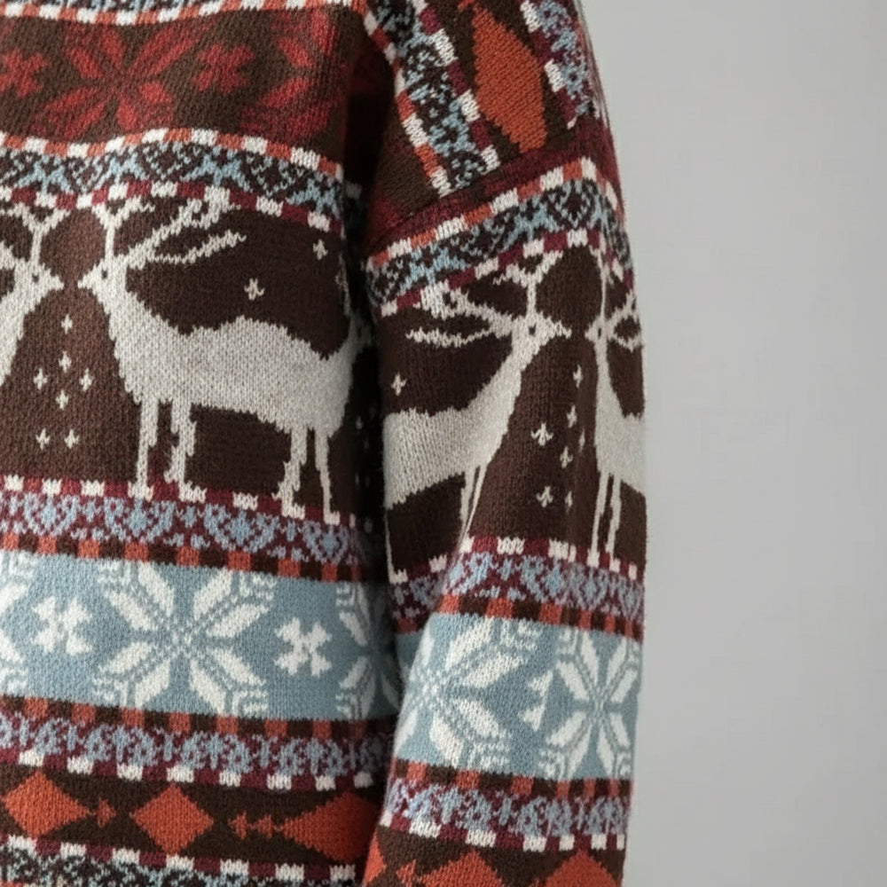 Gemusterter Damen Weihnachtspullover – Kuschelig & Warm