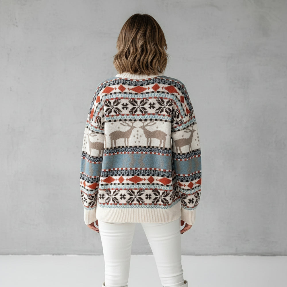 Gemusterter Damen Weihnachtspullover – Kuschelig & Warm