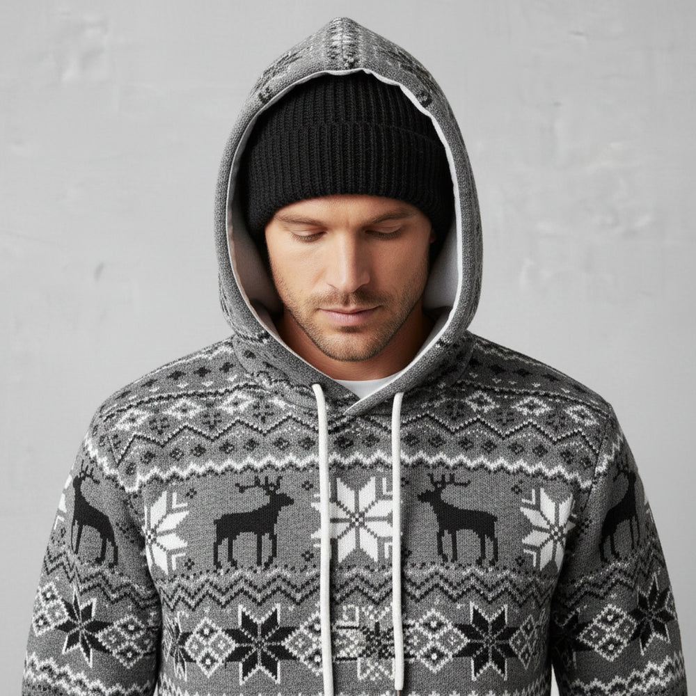 Lässiger Herren Weihnachtshoodie – Warm & Bequem