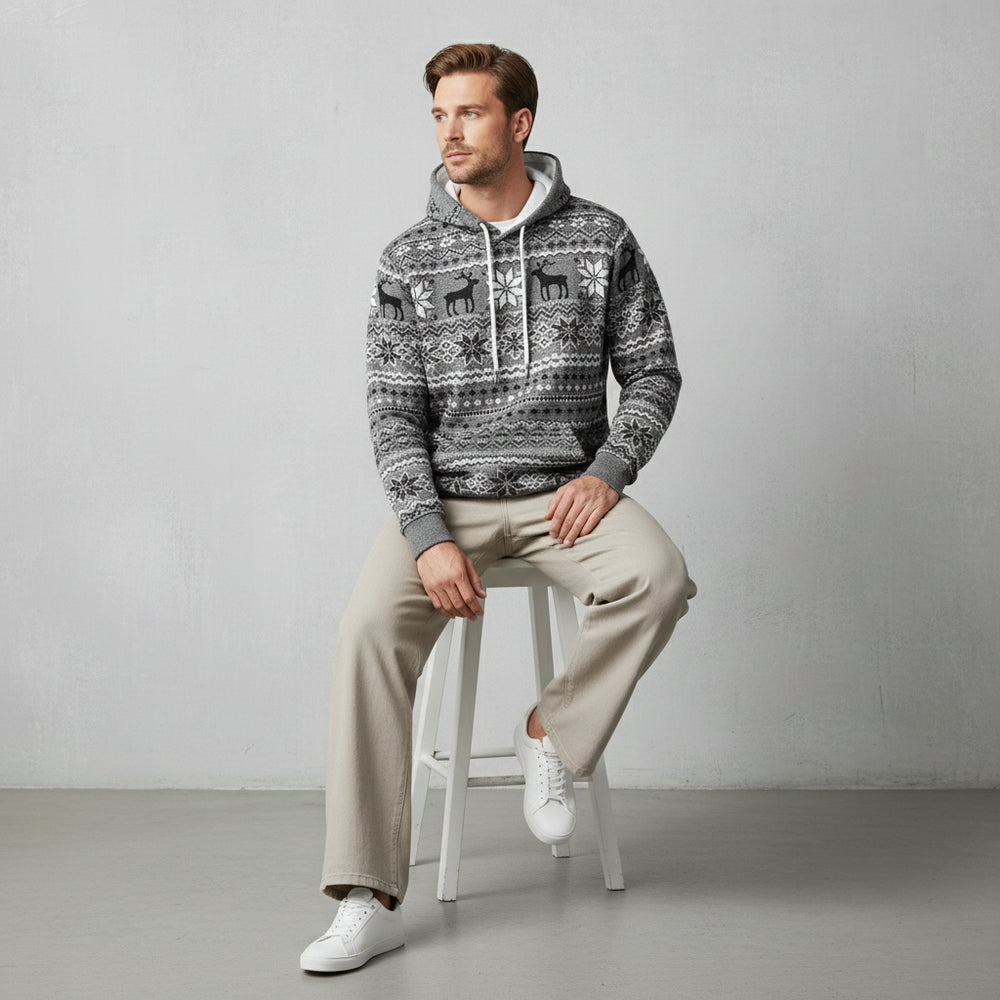 Lässiger Herren Weihnachtshoodie – Warm & Bequem
