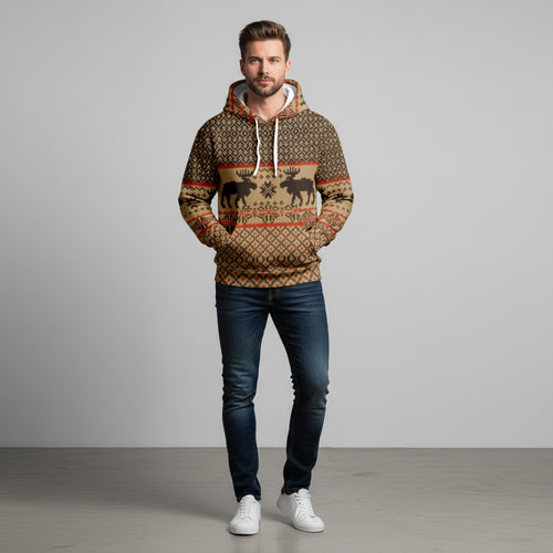 Oversize Herren Kapuzenpullover | Weihnachten | Motiv