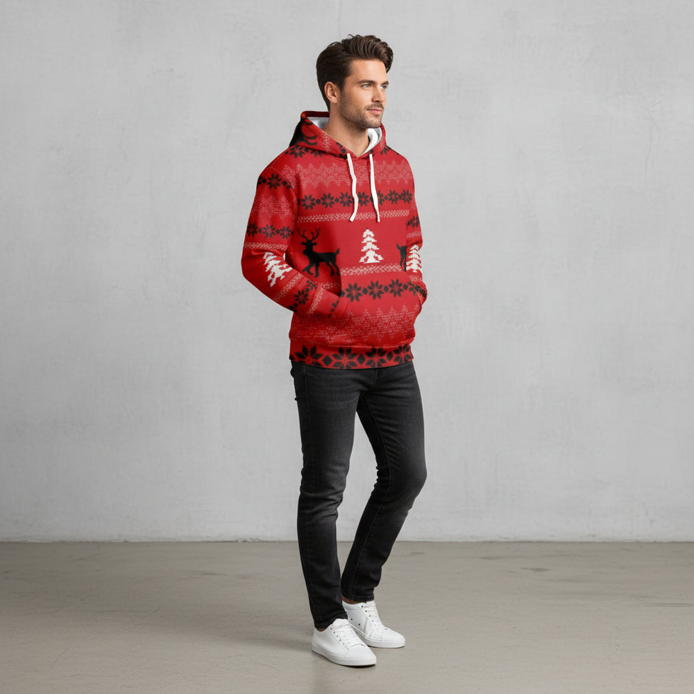 Oversize Herren Kapuzenpullover | Weihnachten | Motiv