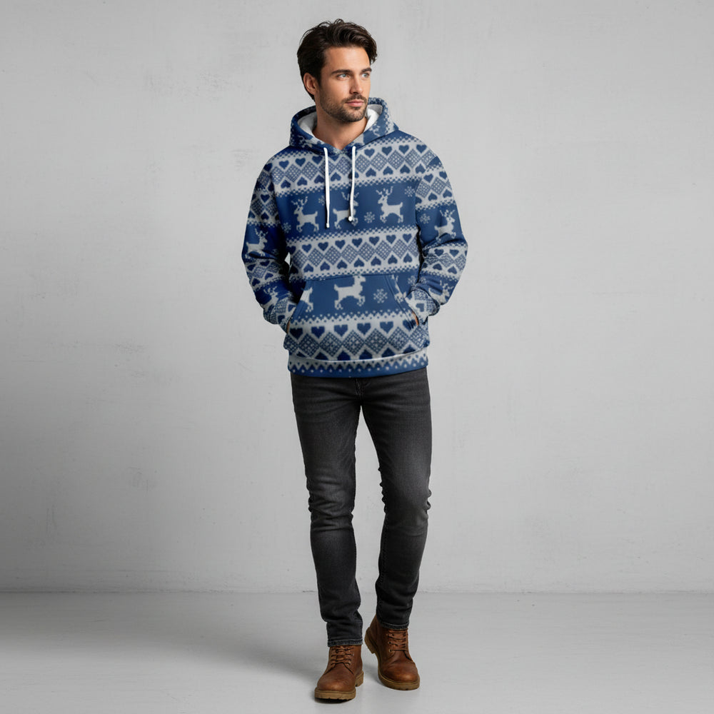 Oversize Herren Kapuzenpullover | Weihnachten | Motiv