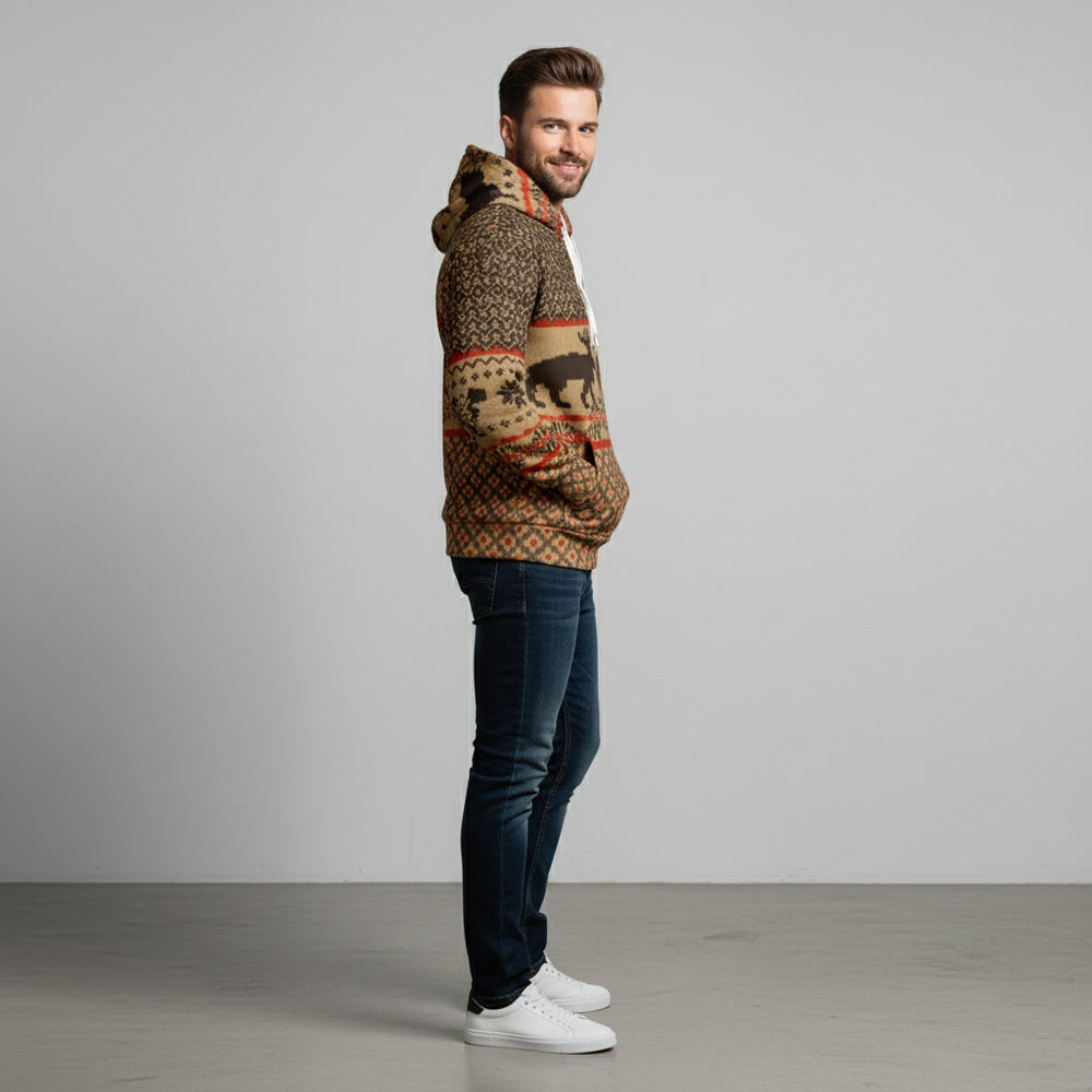 Oversize Herren Kapuzenpullover | Weihnachten | Motiv