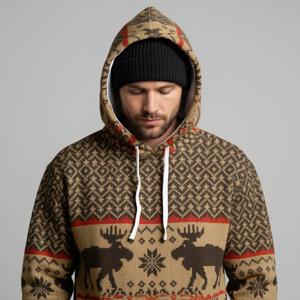 Oversize Herren Kapuzenpullover | Weihnachten | Motiv