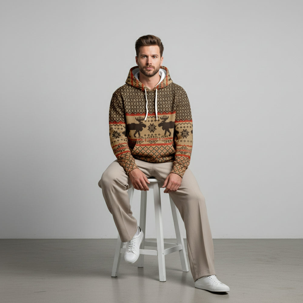 Oversize Herren Kapuzenpullover | Weihnachten | Motiv
