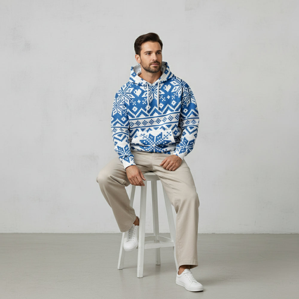Oversize Herren Kapuzenpullover | Weihnachten | Motiv