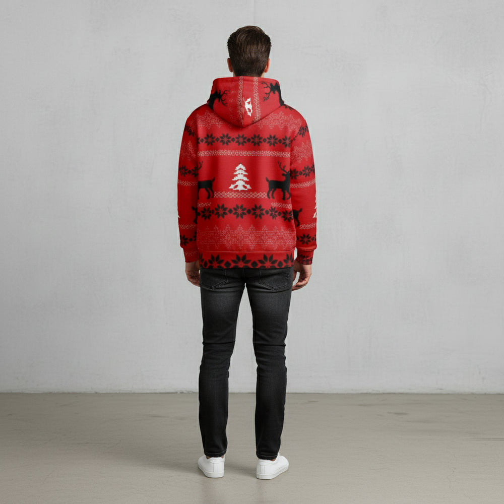 Oversize Herren Kapuzenpullover | Weihnachten | Motiv