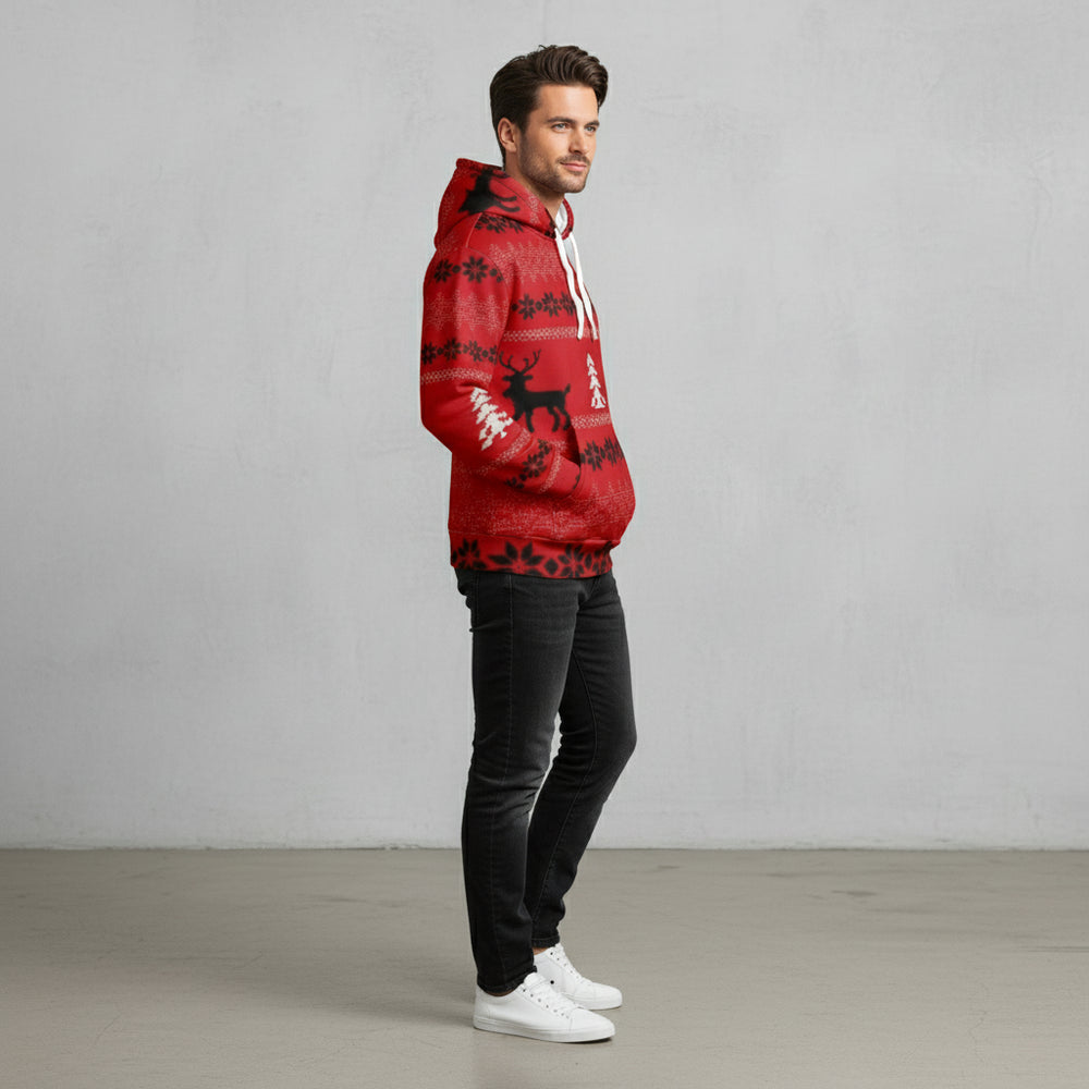 Oversize Herren Kapuzenpullover | Weihnachten | Motiv