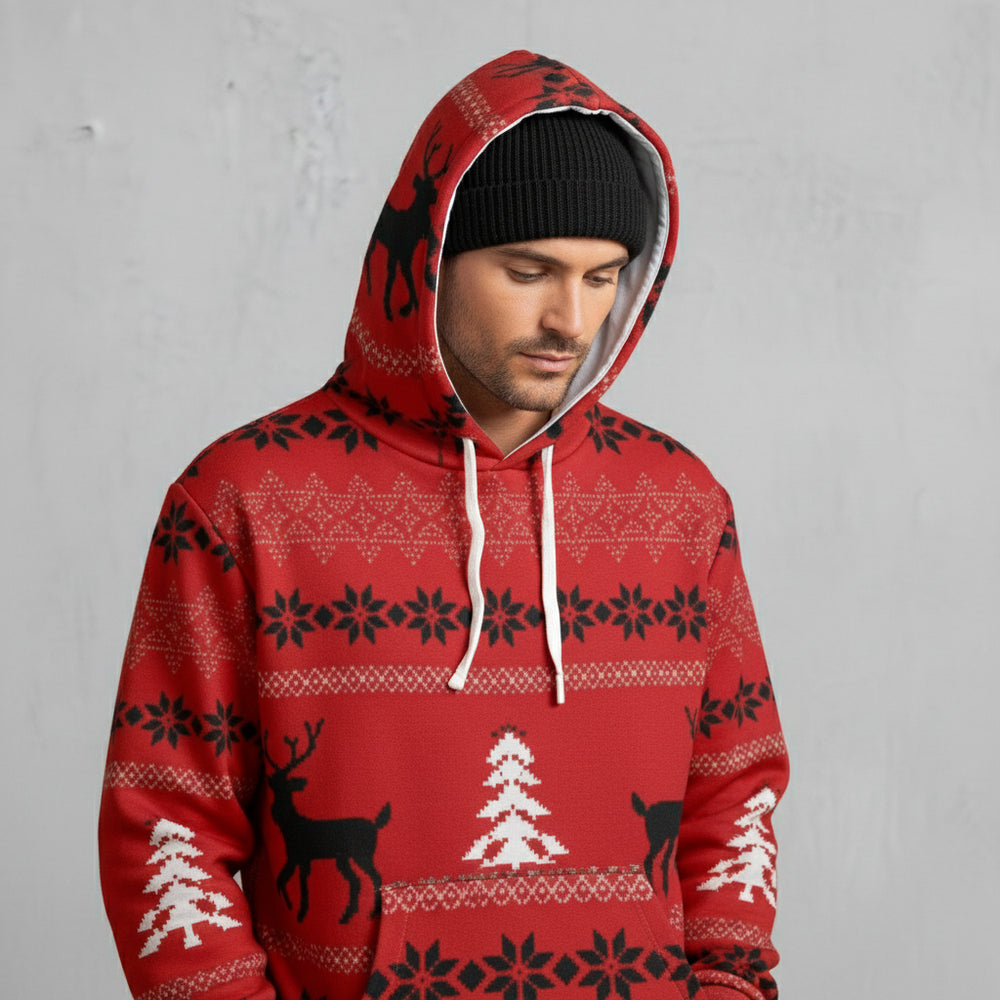 Oversize Herren Kapuzenpullover | Weihnachten | Motiv