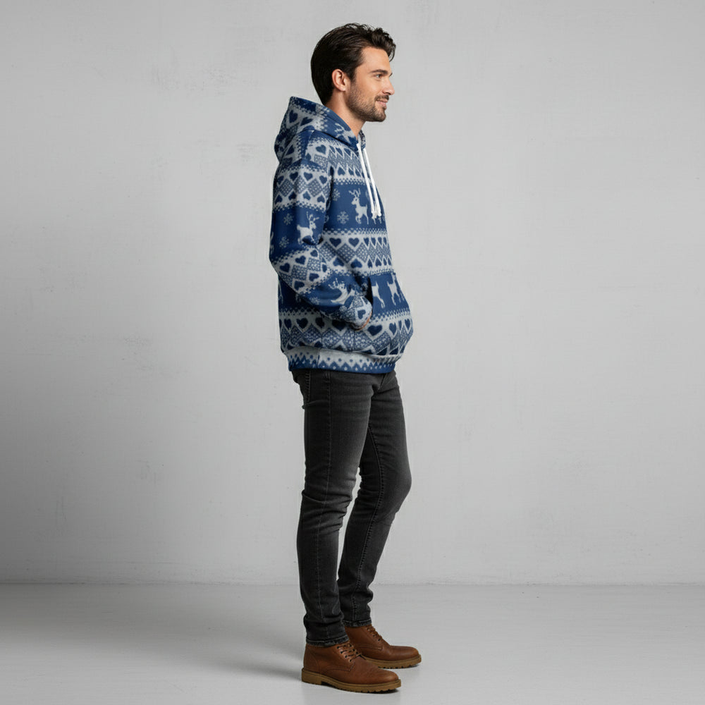Oversize Herren Kapuzenpullover | Weihnachten | Motiv
