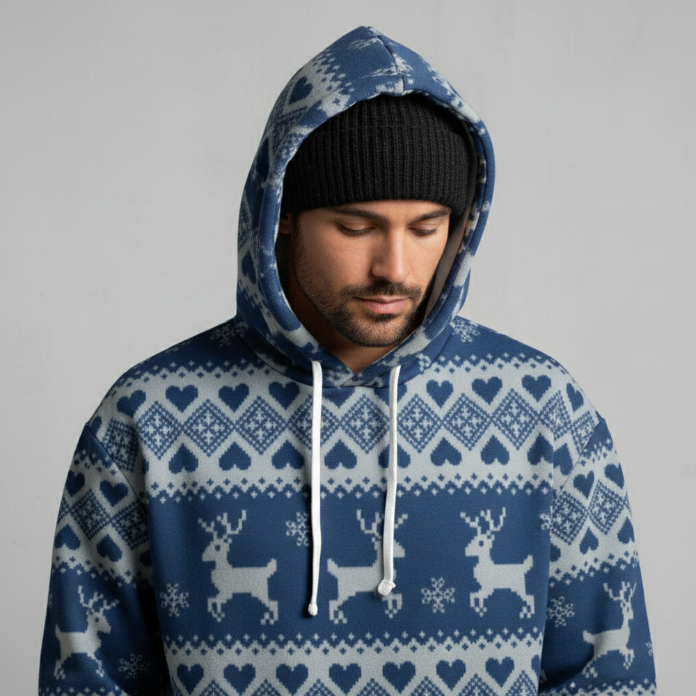 Oversize Herren Kapuzenpullover | Weihnachten | Motiv