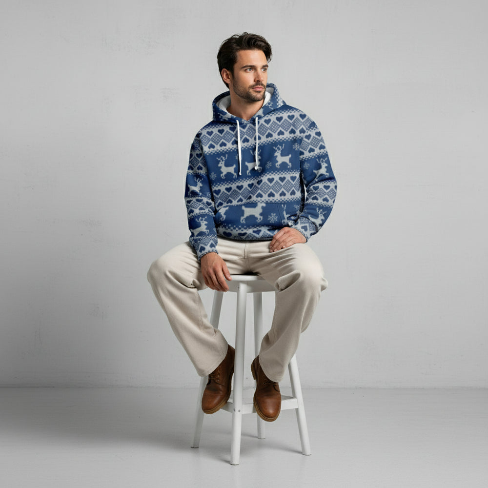 Oversize Herren Kapuzenpullover | Weihnachten | Motiv