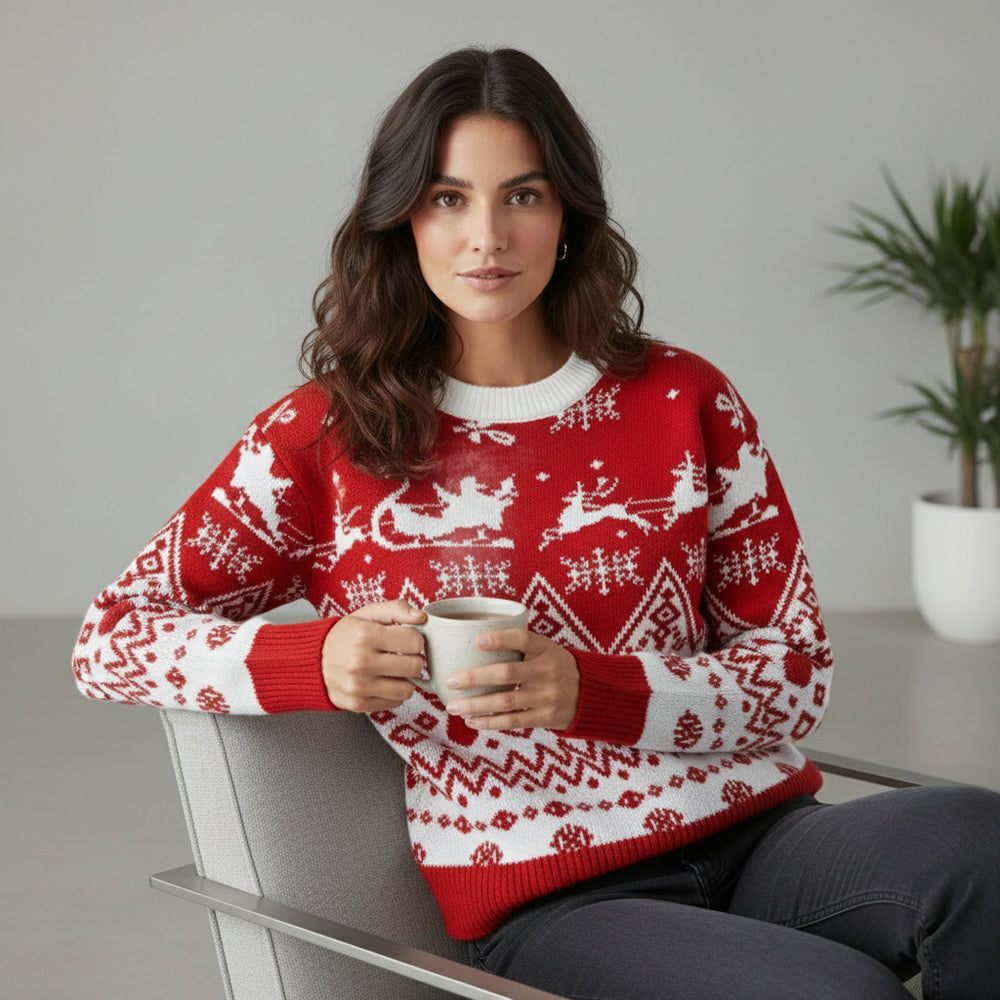 Lässiger Damen Strickpullover | Weihnachten | Winter