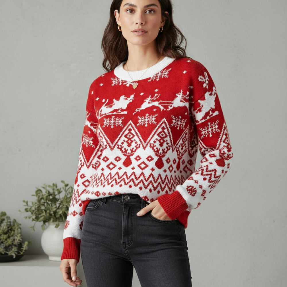 Lässiger Damen Strickpullover | Weihnachten | Winter