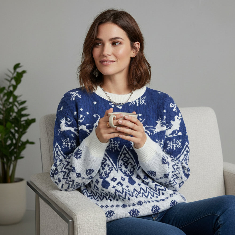 Lässiger Damen Strickpullover | Weihnachten | Winter