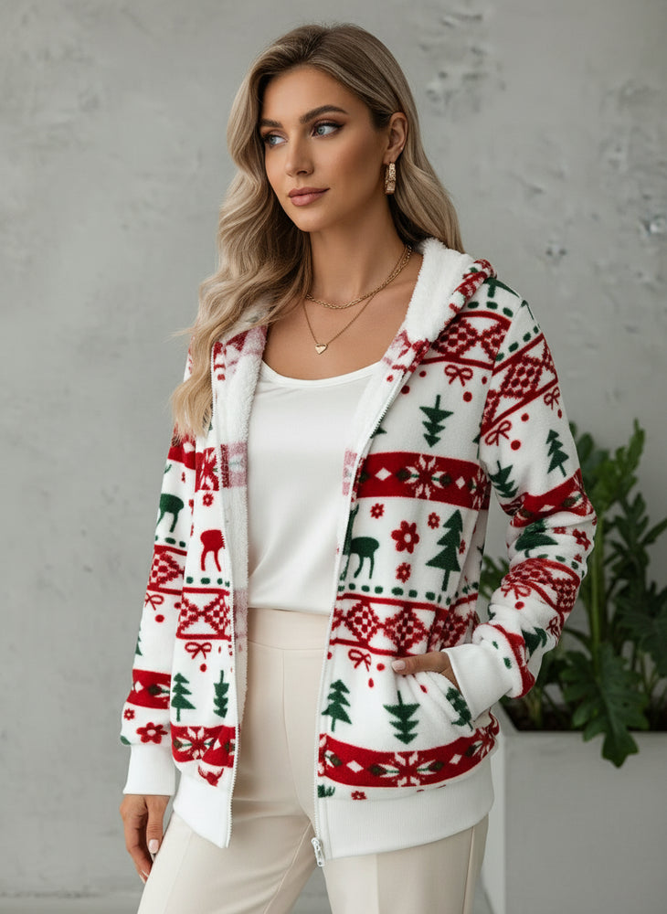 Warme Damen Kapuzenjacke | Weihnachten | Winter