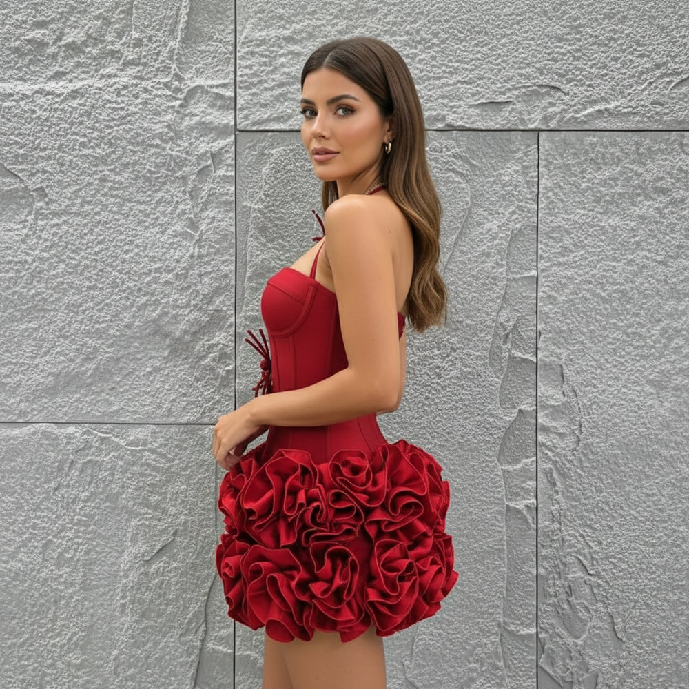 Figurbetontes Damen Zweiteiler Kleid | Weihnachten | Party