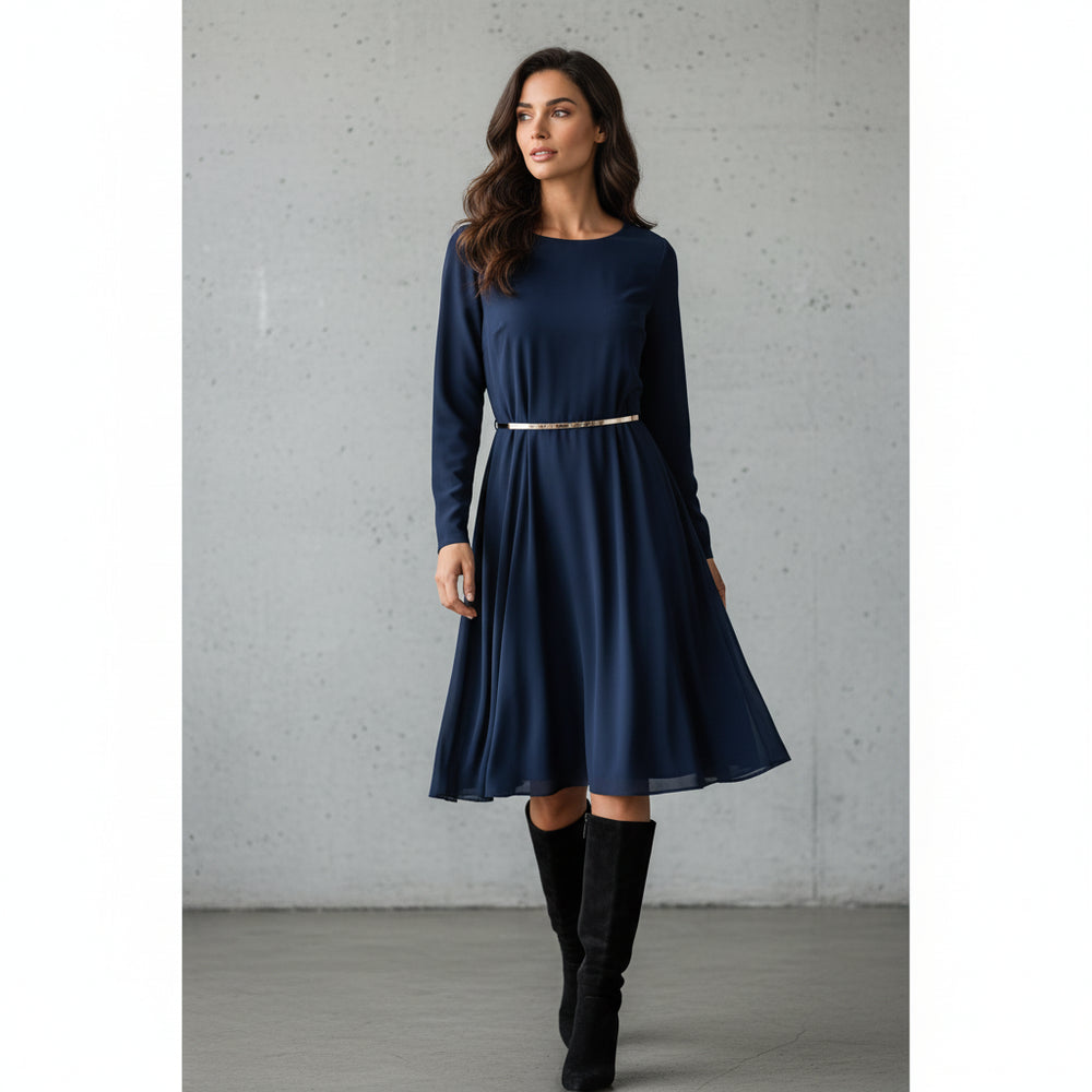 Damen Schwingkleid Langarm | Weihnachten | Elegant