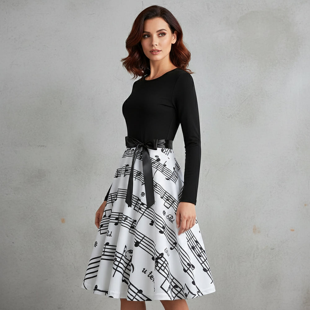 Damen Schwingkleid Langarm | Weihnachten | Elegant