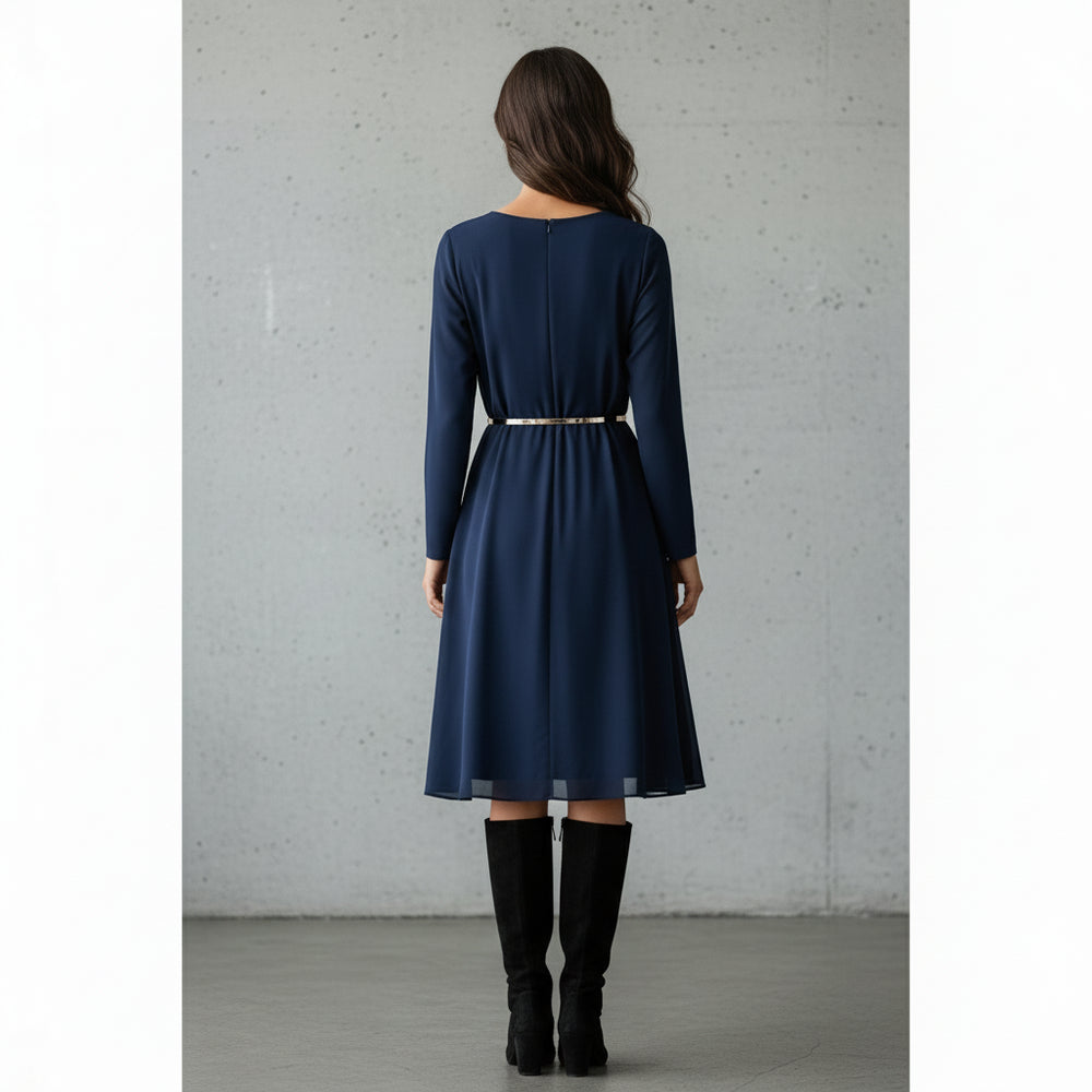 Damen Schwingkleid Langarm | Weihnachten | Elegant