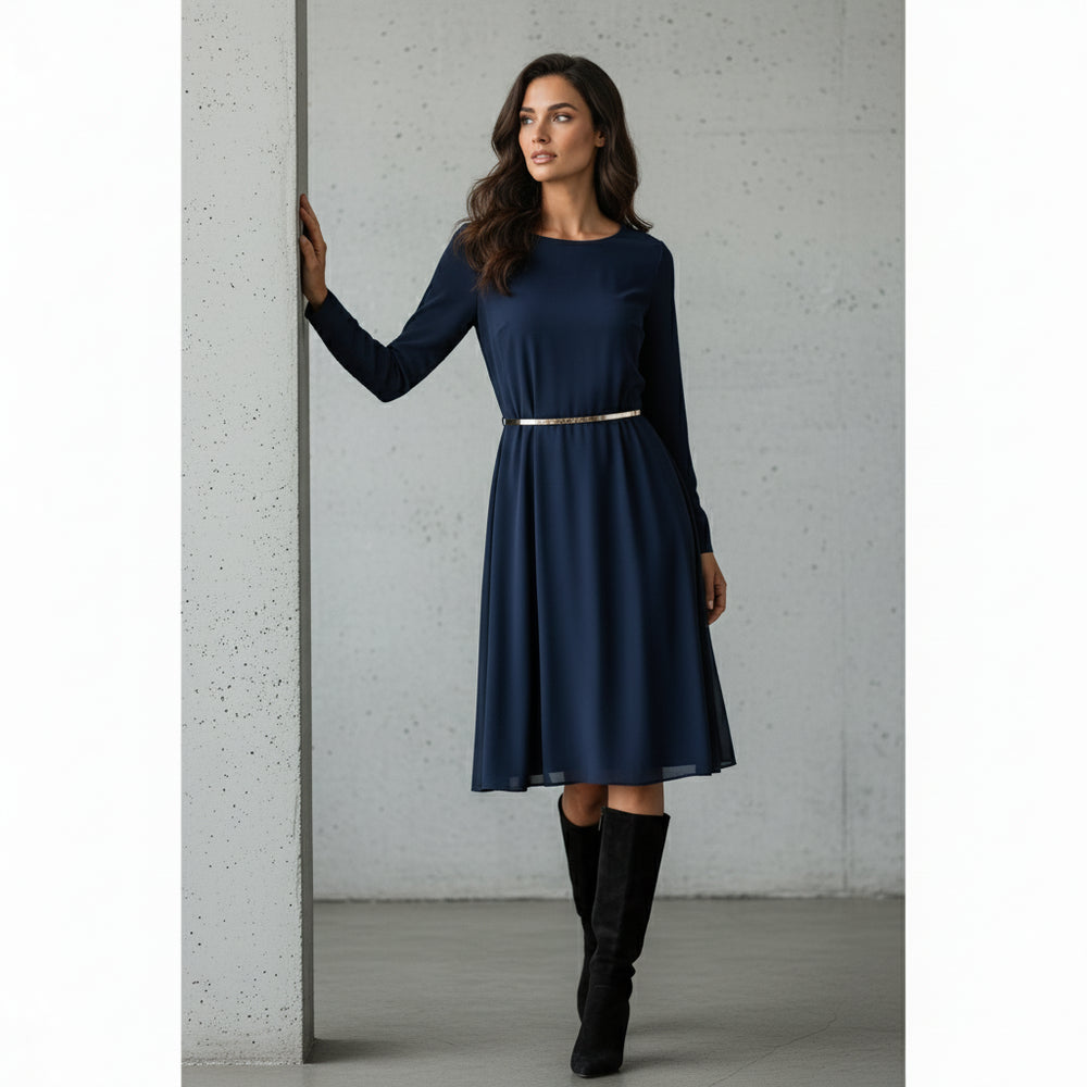 Damen Schwingkleid Langarm | Weihnachten | Elegant