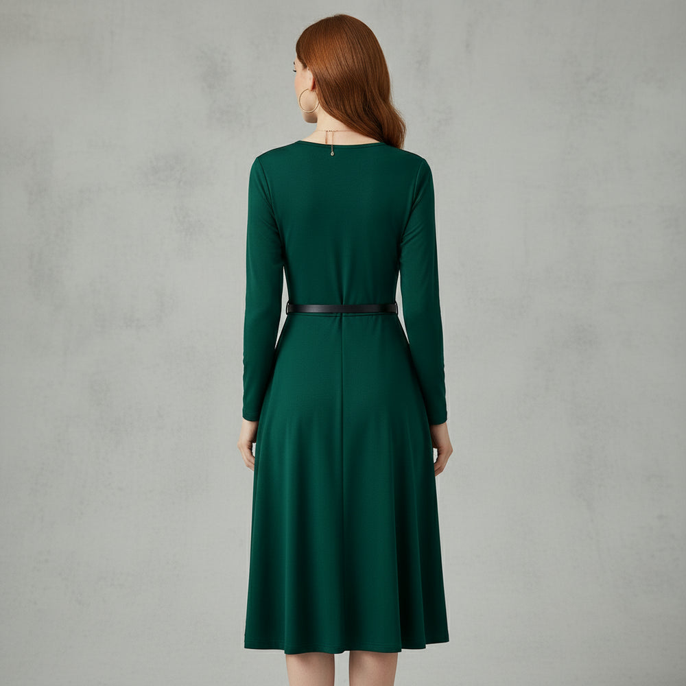 Damen Schwingkleid Langarm | Weihnachten | Elegant