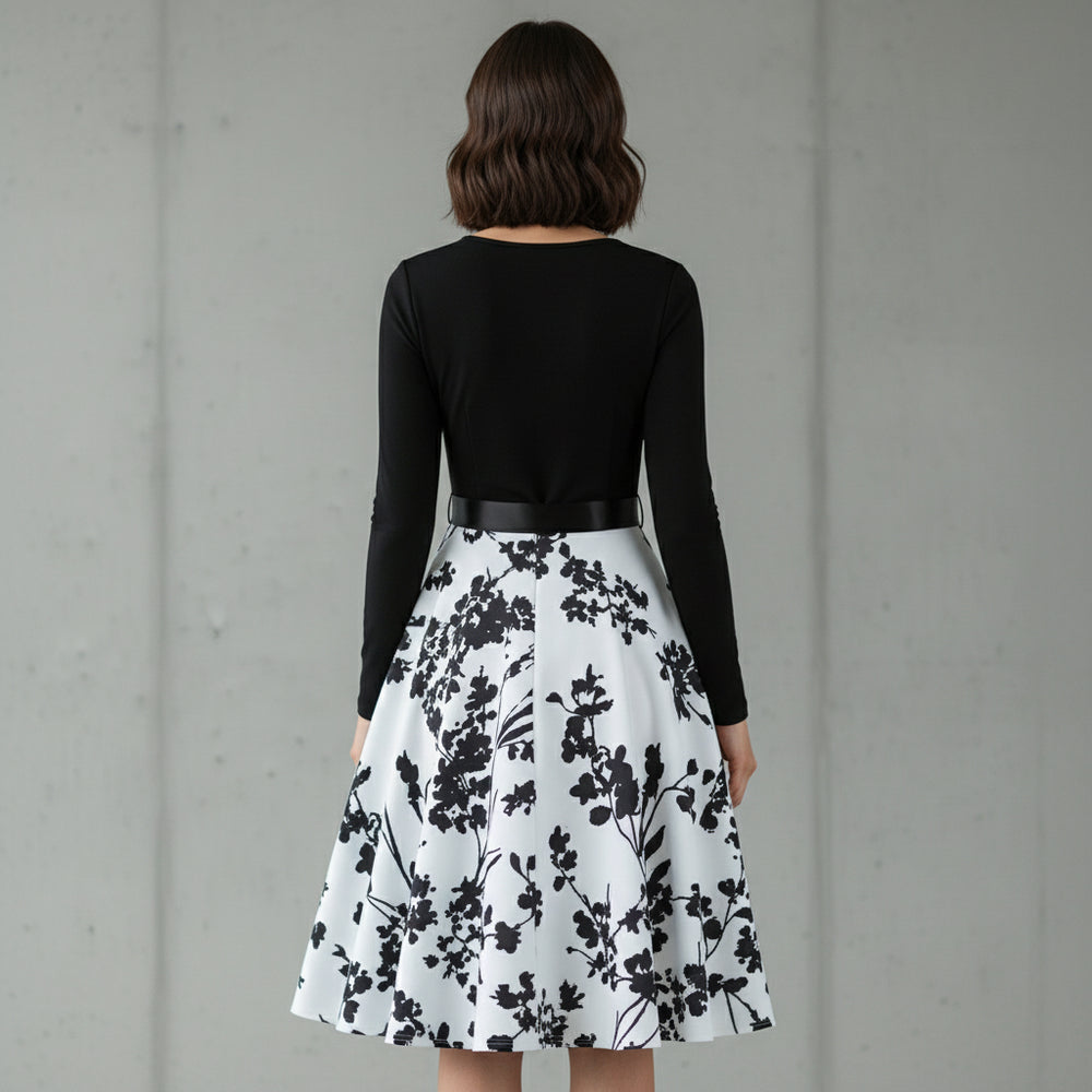 Damen Schwingkleid Langarm | Weihnachten | Elegant