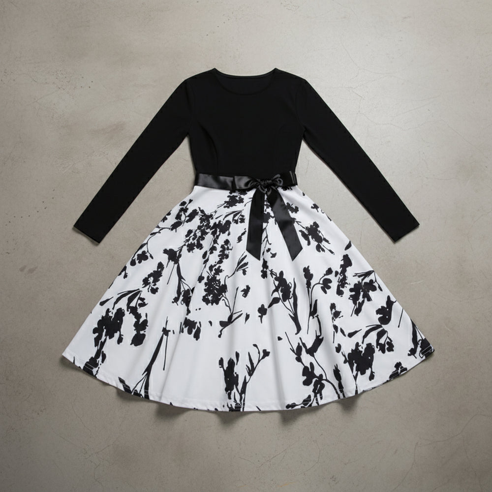 Damen Schwingkleid Langarm | Weihnachten | Elegant